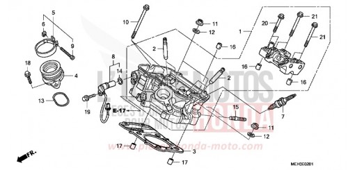 REAR CYLINDER HEAD NSA700A8 de 2008